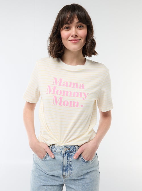 T-shirt 'Dia da Mãe' manga curta - Kiabi