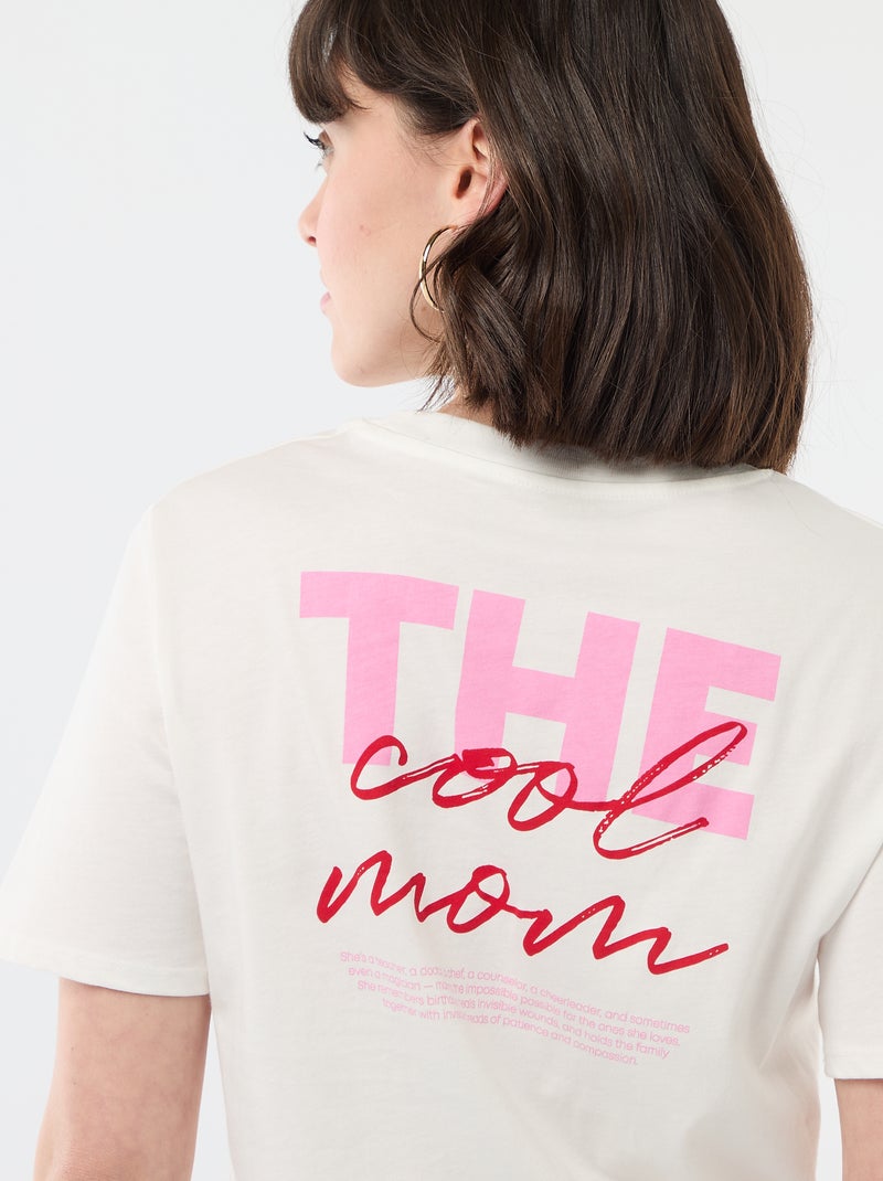 T-shirt 'Dia da Mãe' manga curta Branco - Kiabi