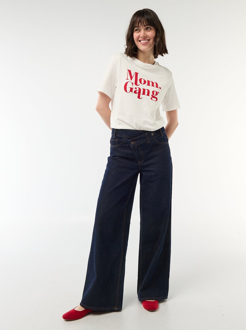 T-shirt 'Dia da Mãe' manga curta Branco - Kiabi