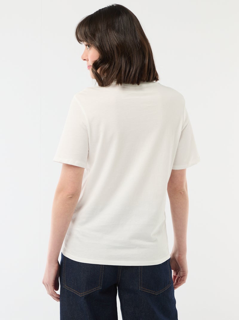 T-shirt 'Dia da Mãe' manga curta Branco - Kiabi