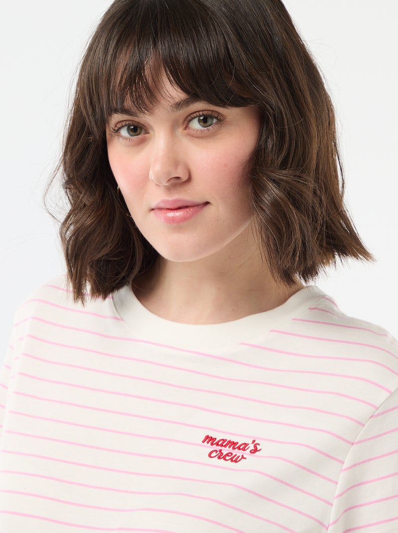 T-shirt 'Dia da Mãe' manga curta Rosa - Kiabi