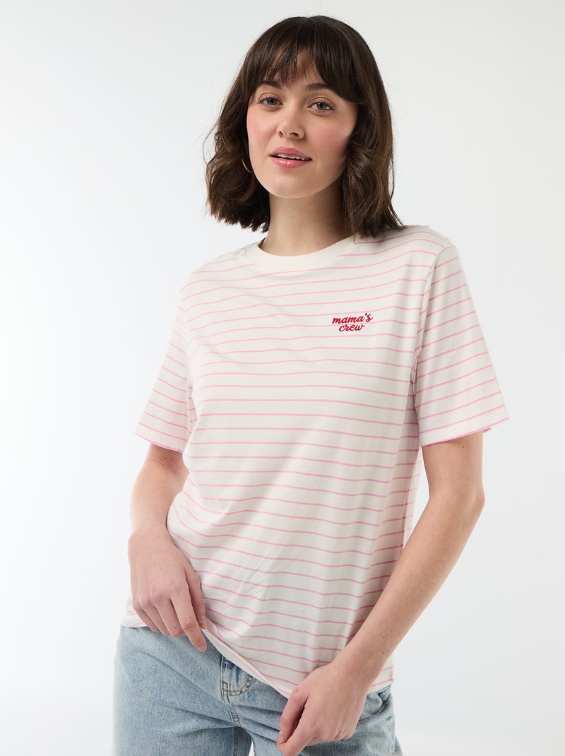 T-shirt 'Dia da Mãe' manga curta Rosa - Kiabi