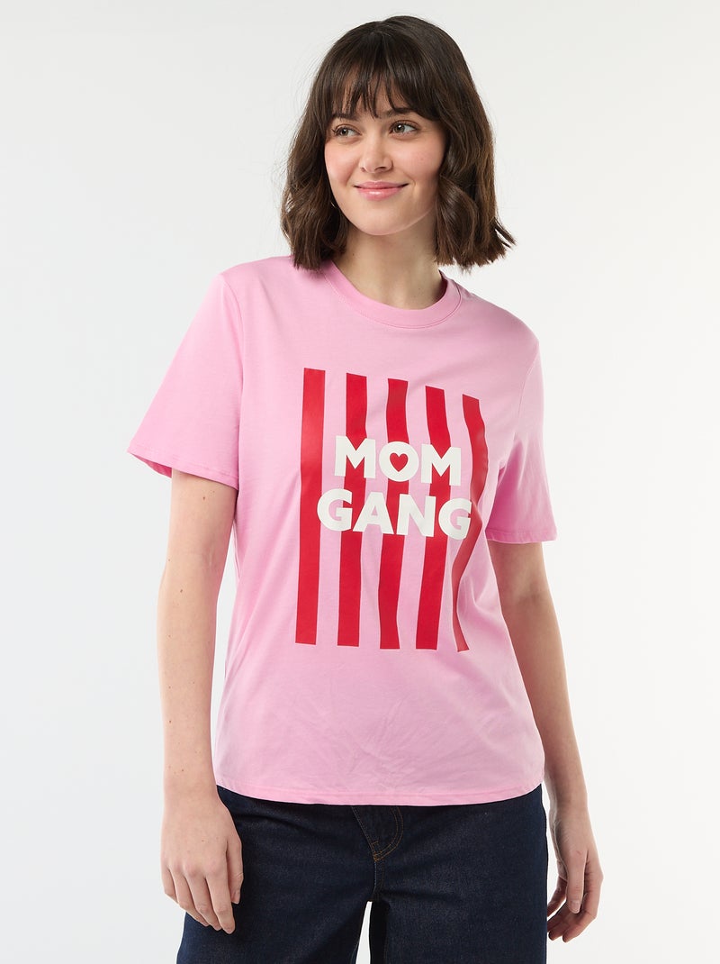 T-shirt 'Dia da Mãe' manga curta Rosa - Kiabi