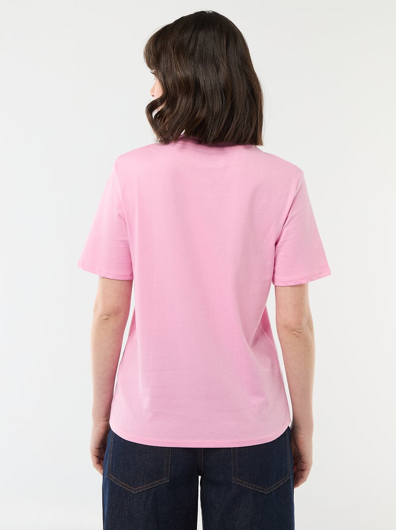 T-shirt 'Dia da Mãe' manga curta Rosa - Kiabi