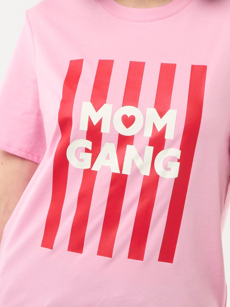 T-shirt 'Dia da Mãe' manga curta Rosa - Kiabi