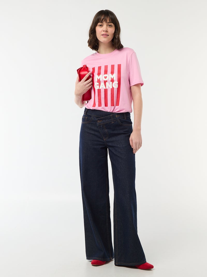 T-shirt 'Dia da Mãe' manga curta Rosa - Kiabi