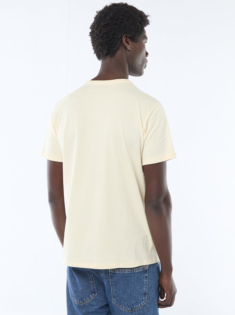 T-shirt direita em jersey lisa Amarelo - Kiabi