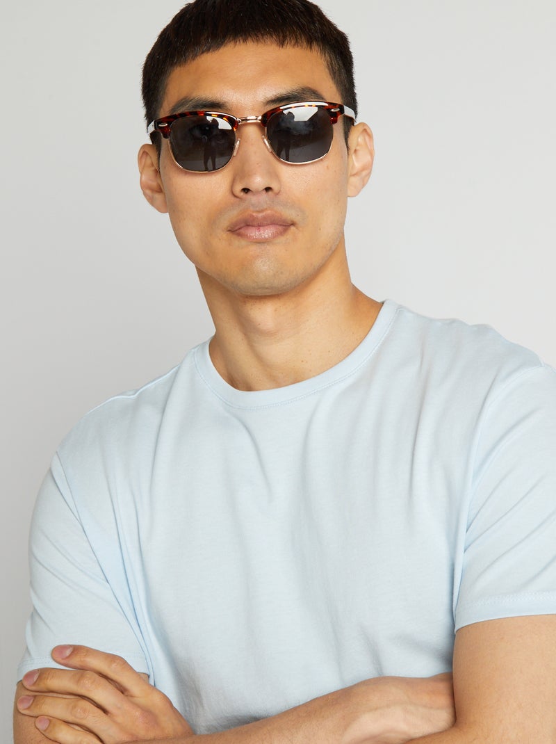 T-shirt direita em jersey lisa AZUL - Kiabi