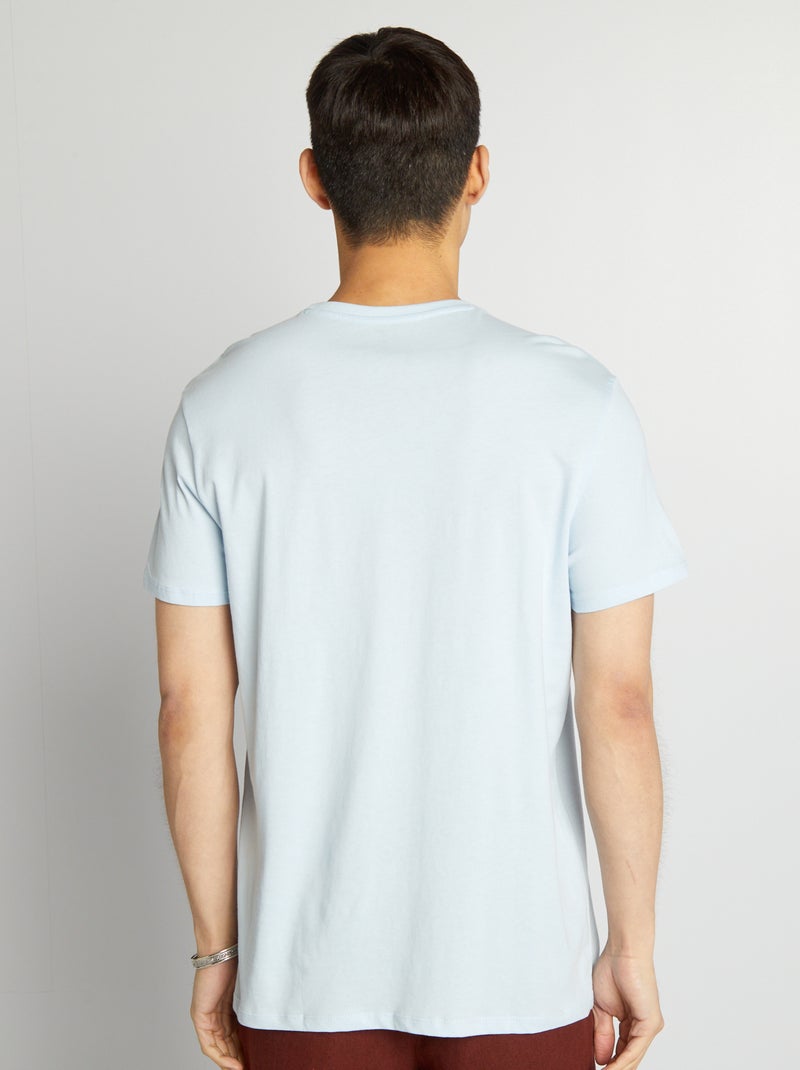 T-shirt direita em jersey lisa AZUL - Kiabi