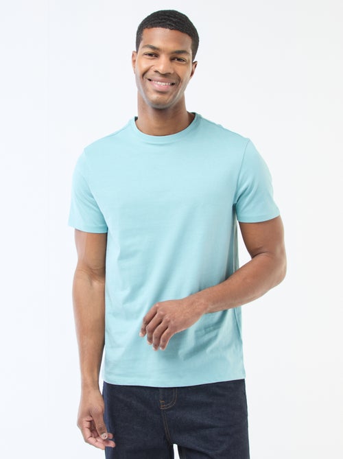 T-shirt direita em jersey lisa - Kiabi