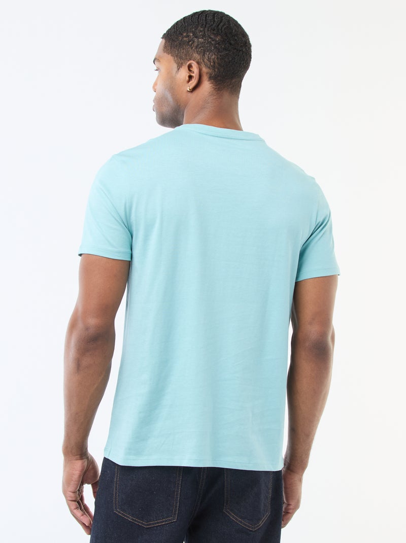 T-shirt direita em jersey lisa Azul - Kiabi