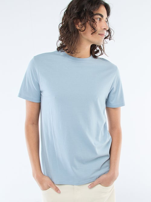 T-shirt direita em jersey lisa - Kiabi