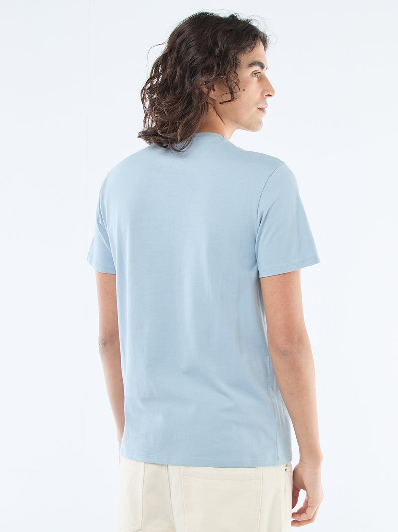 T-shirt direita em jersey lisa Azul - Kiabi