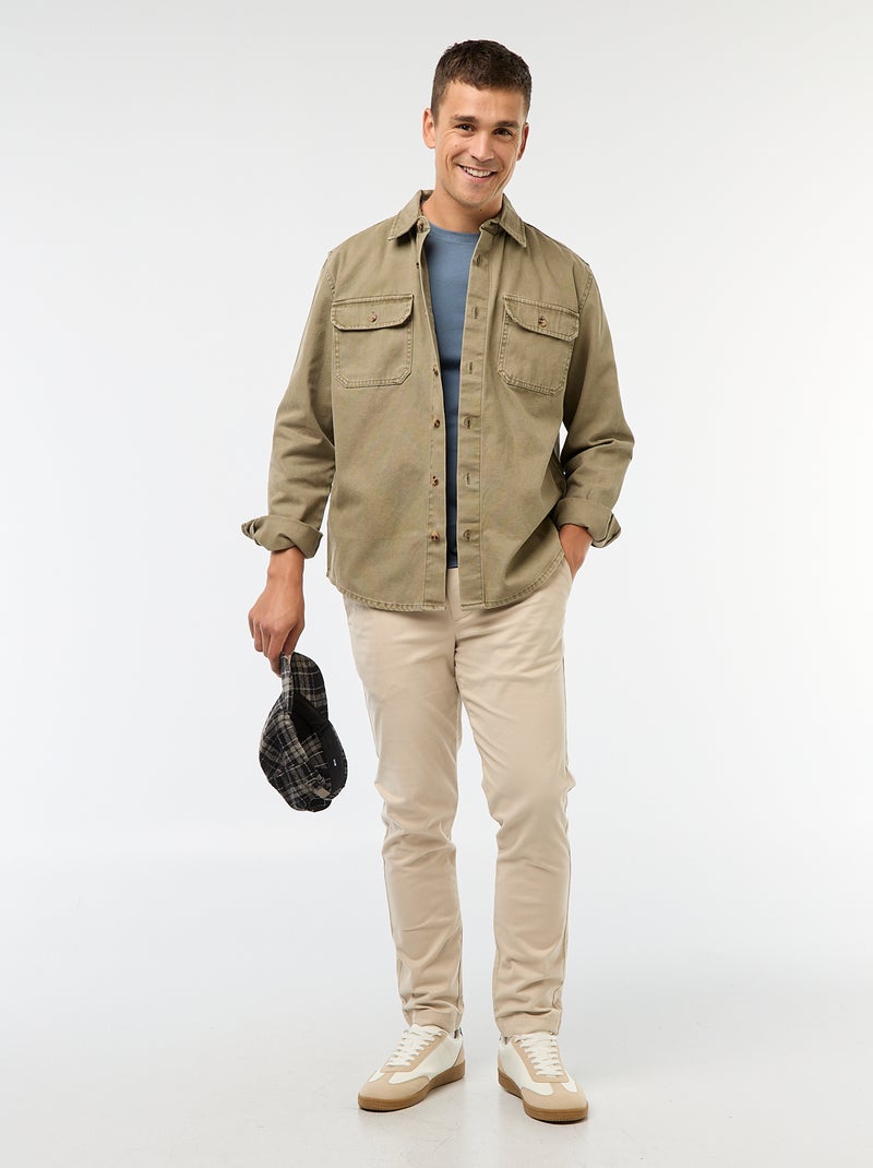 T-shirt direita em jersey lisa AZUL - Kiabi