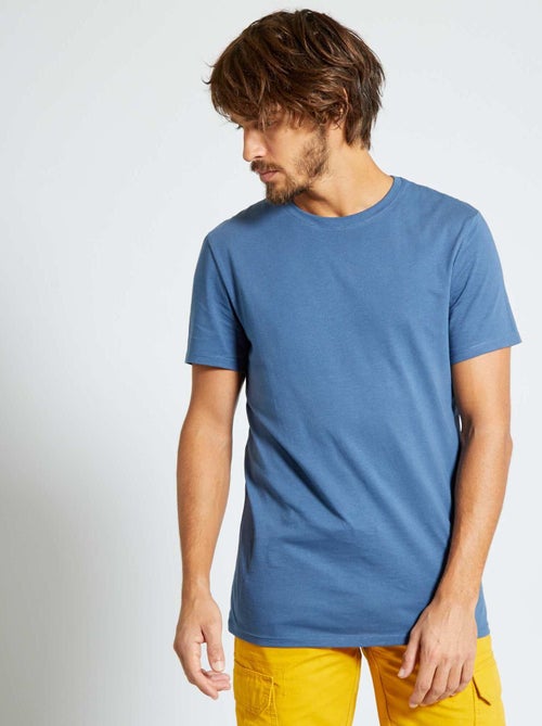 T-shirt direita em jersey lisa - Kiabi