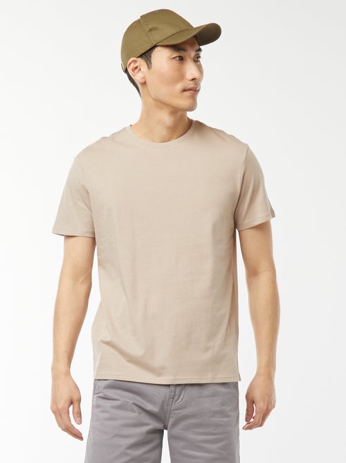 T-shirt direita em jersey lisa - Kiabi