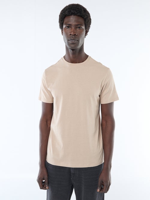 T-shirt direita em jersey lisa - Kiabi