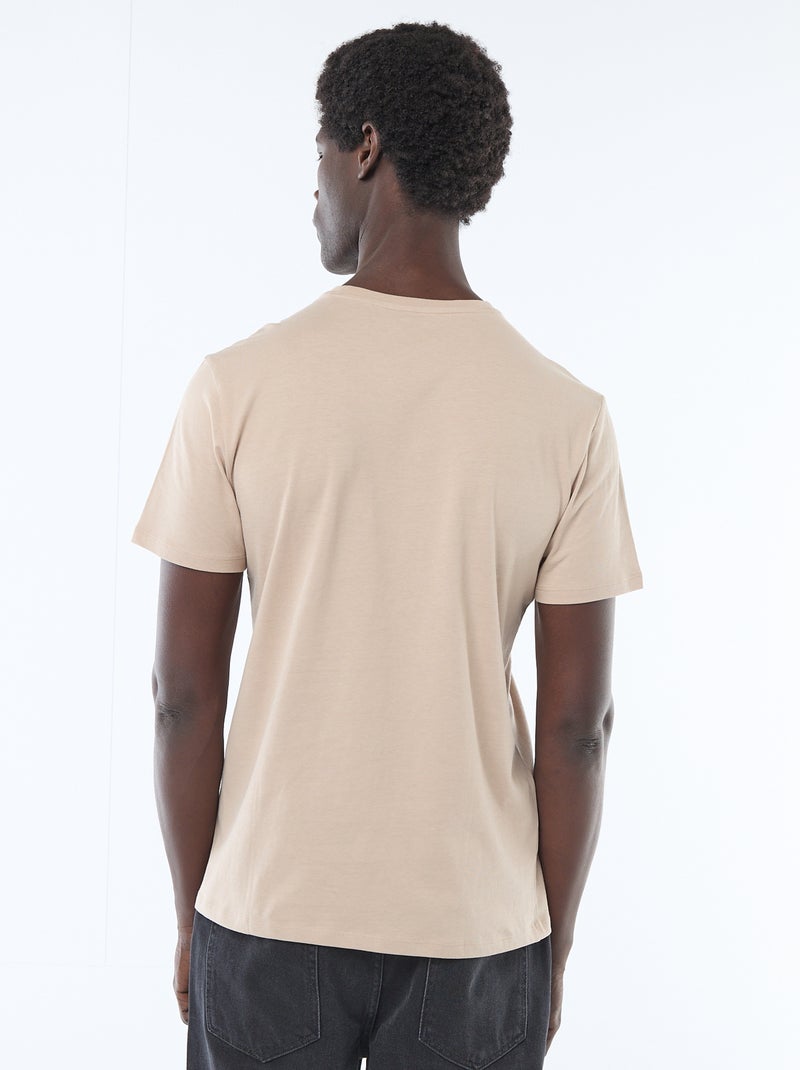 T-shirt direita em jersey lisa Bege - Kiabi