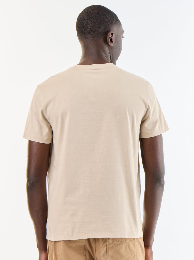 T-shirt direita em jersey lisa Bege - Kiabi
