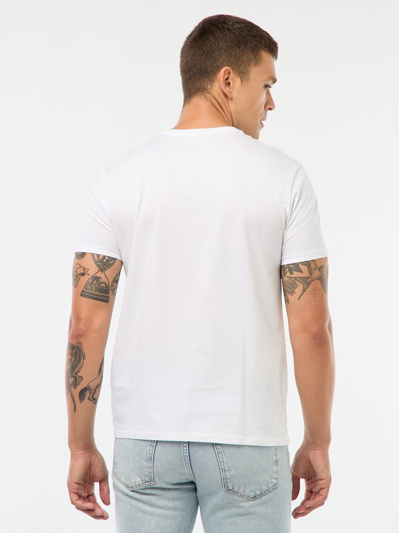 T-shirt direita em jersey lisa Branco - Kiabi