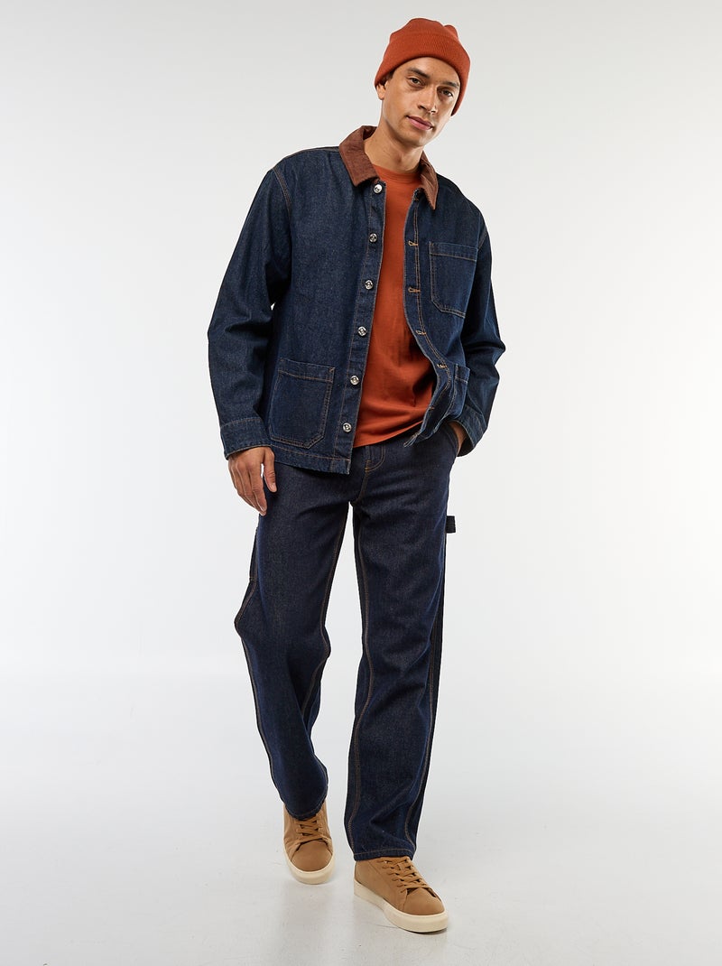 T-shirt direita em jersey lisa Castanho - Kiabi