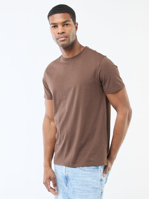 T-shirt direita em jersey lisa - Kiabi