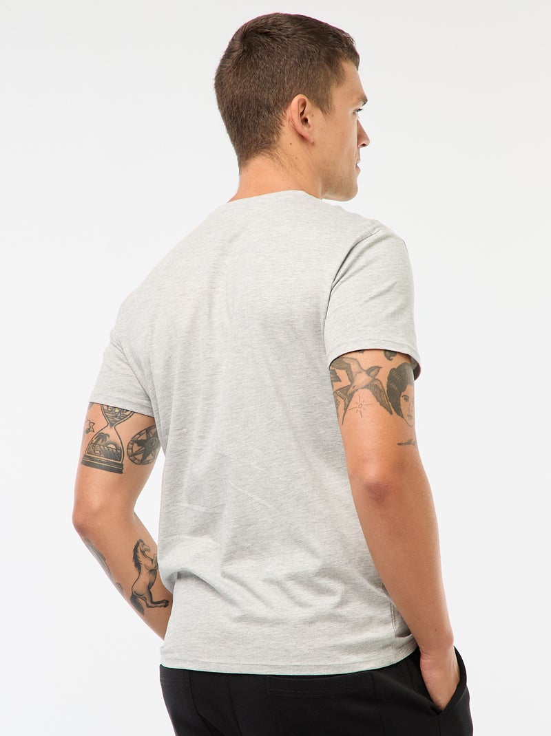 T-shirt direita em jersey lisa Cinza Claro Mesclado - Kiabi