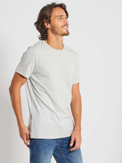 T-shirt direita em jersey lisa - Kiabi