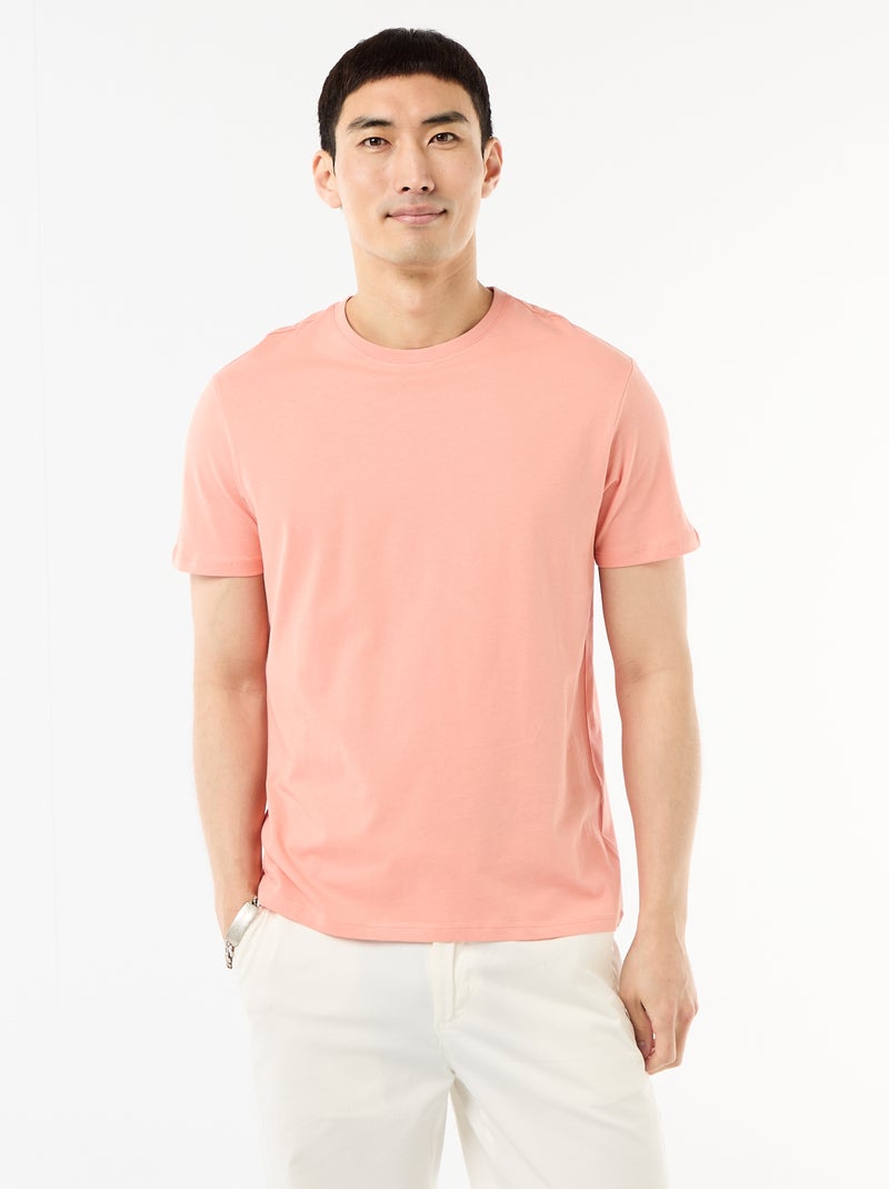 T-shirt direita em jersey lisa Laranja - Kiabi