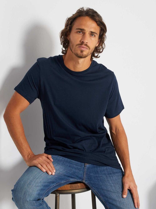 T-shirt direita em jersey lisa - Kiabi