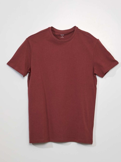 T-shirt direita em jersey lisa - Kiabi