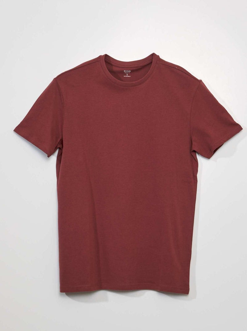 T-shirt direita em jersey lisa ROXO - Kiabi
