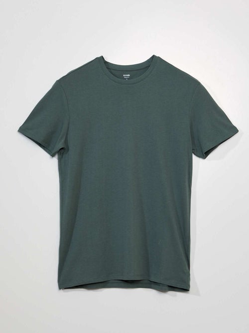 T-shirt direita em jersey lisa - Kiabi