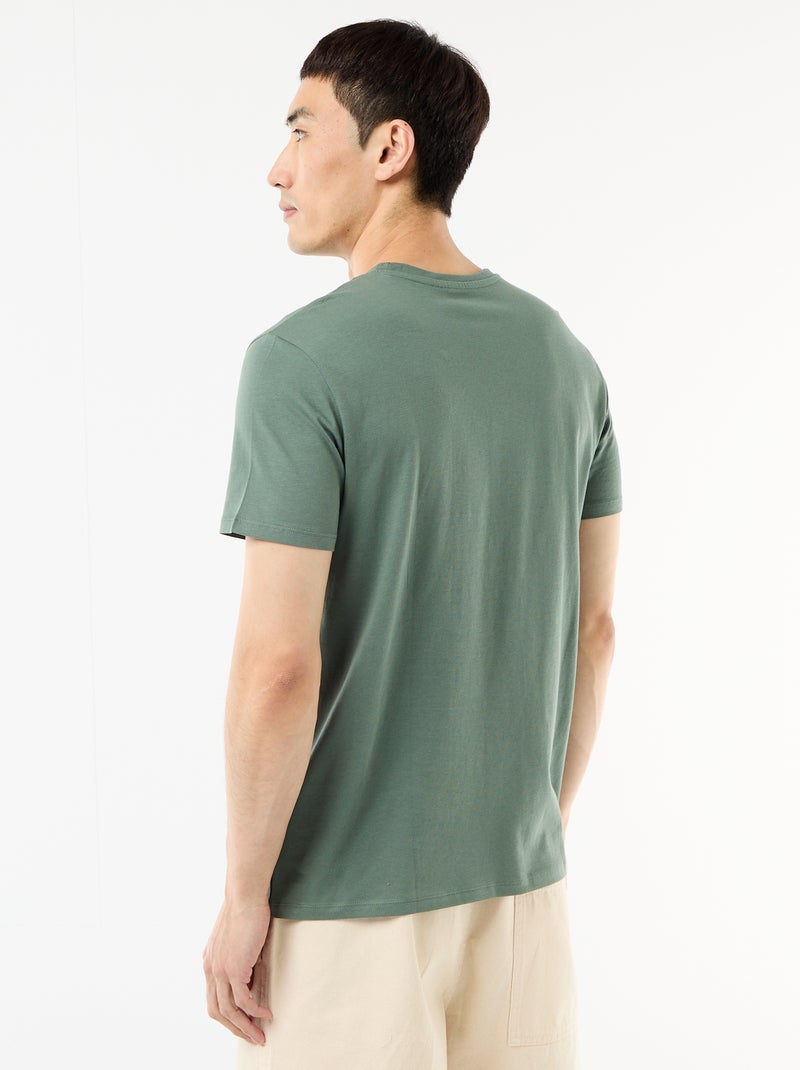 T-shirt direita em jersey lisa Verde - Kiabi
