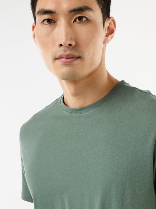 T-shirt direita em jersey lisa - Kiabi