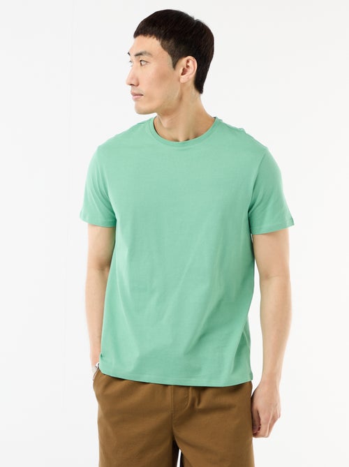 T-shirt direita em jersey lisa - Kiabi