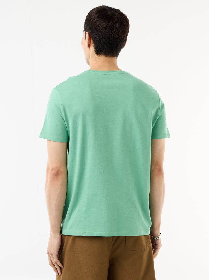 T-shirt direita em jersey lisa Verde - Kiabi