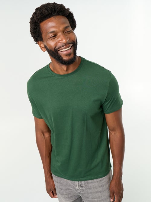 T-shirt direita em jersey lisa - Kiabi T-shirt direita em jersey lisa - Kiabi