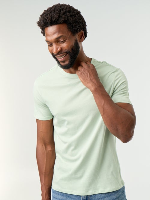 T-shirt direita em jersey lisa - Kiabi