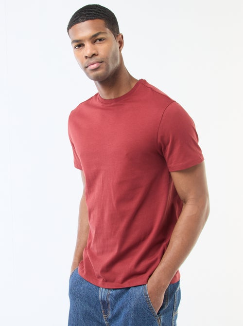 T-shirt direita em jersey lisa - Kiabi