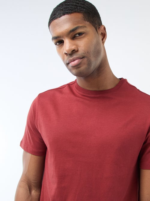 T-shirt direita em jersey lisa - Kiabi