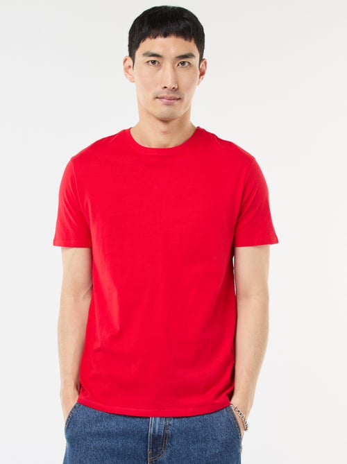 T-shirt direita em jersey lisa - Kiabi