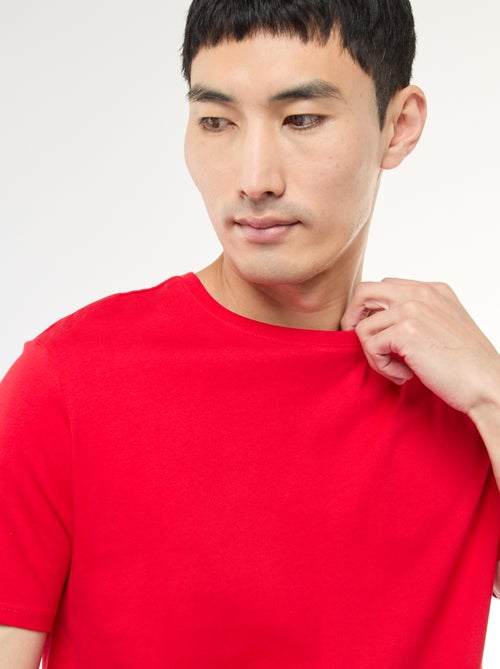 T-shirt direita em jersey lisa - Kiabi