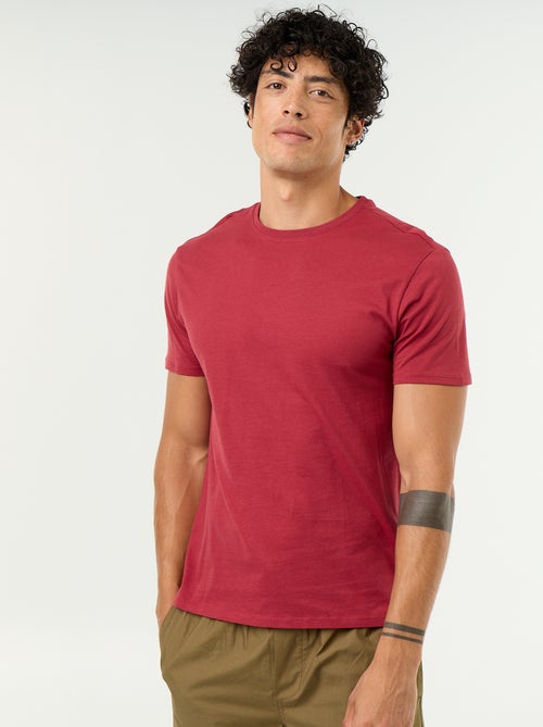 T-shirt direita em jersey lisa - Kiabi