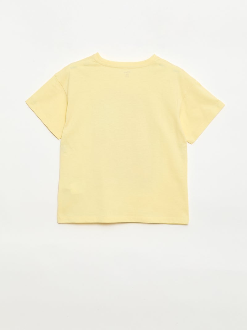 T-shirt 'Disney' 'Angel' em algodão liso Amarelo - Kiabi