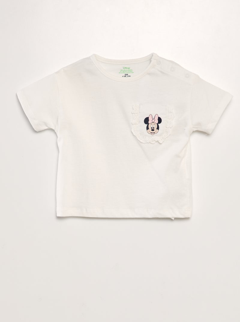 T-shirt 'Disney' com bolso frontal BRANCO - Kiabi