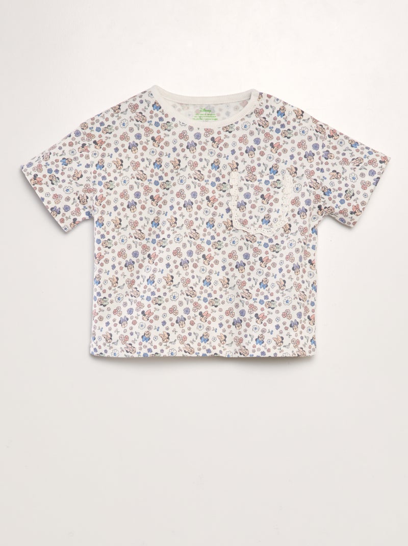 T-shirt 'Disney' com bolso frontal BRANCO - Kiabi