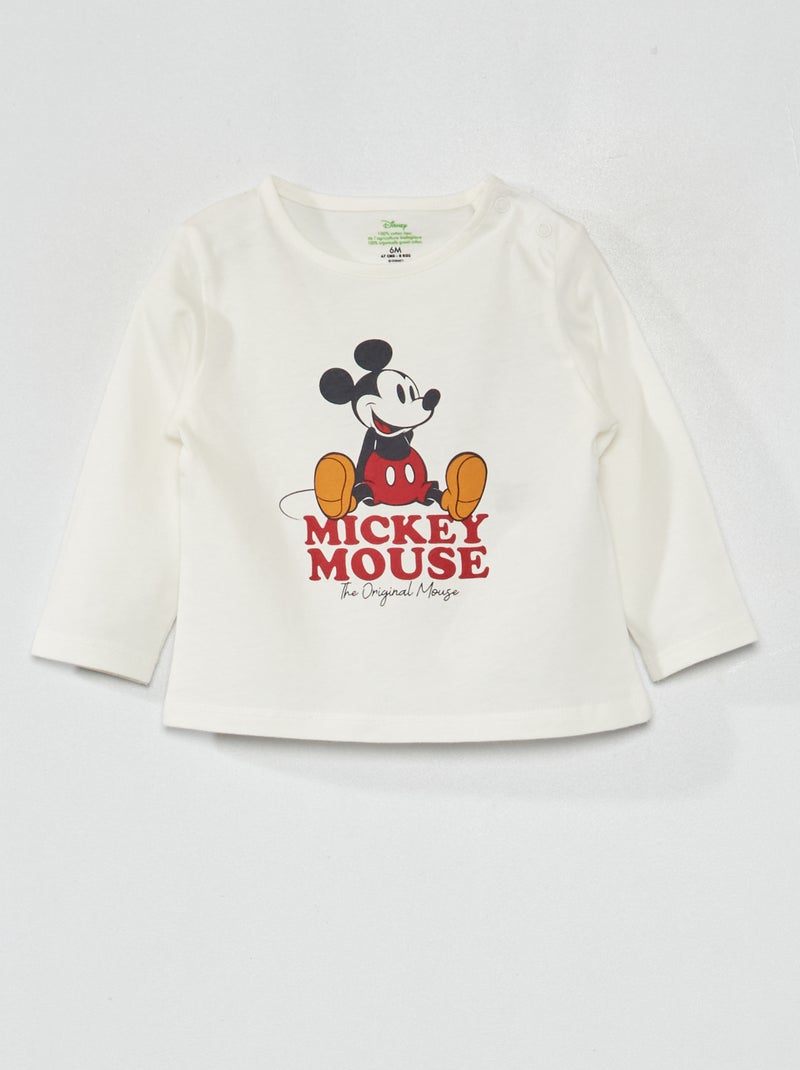 T-shirt 'Disney' de manga comprida BRANCO - Kiabi