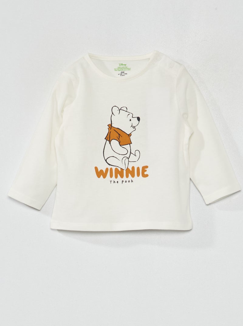 T-shirt 'Disney' de manga comprida BRANCO - Kiabi