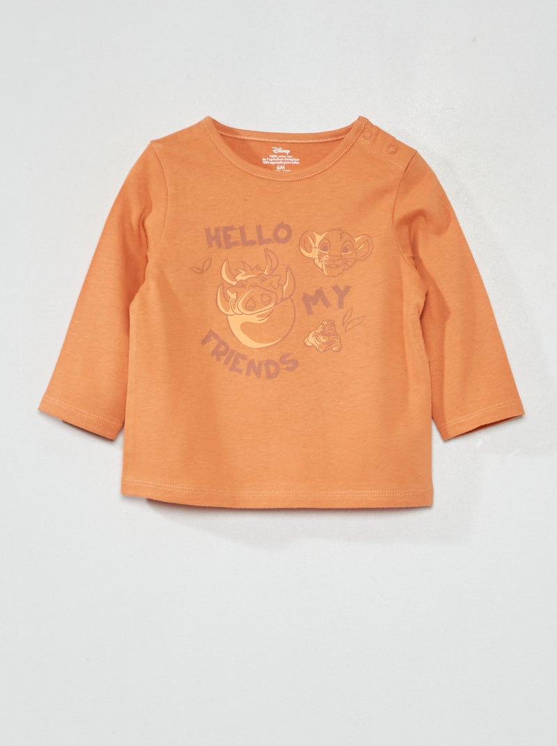 T-shirt 'Disney' de manga comprida LARANJA - Kiabi
